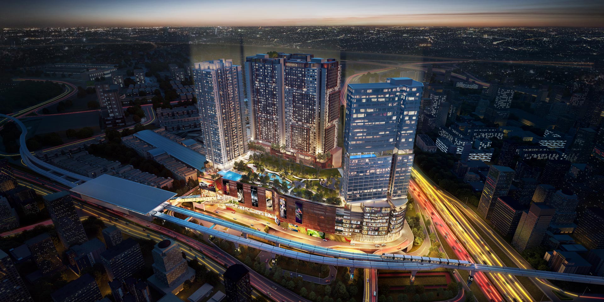 Meta City — four towers over a retail podium at Seri Kembangan